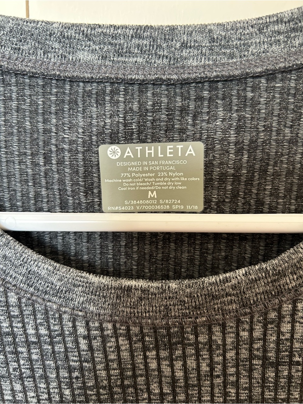 Athleta Charcoal Ribbed Sleeveless Tank - Picture 2 of 3